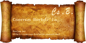 Csernus Borbála névjegykártya
