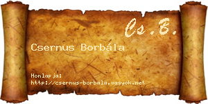 Csernus Borbála névjegykártya